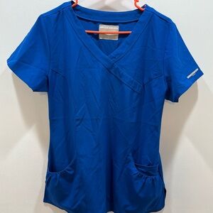 Skechers Woman’s Scrub Top Size M STRETCH Royal Blue